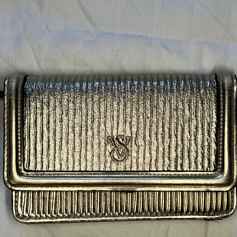 Gold Art Deco Clutch with Ribbed Texture Victoria secrets